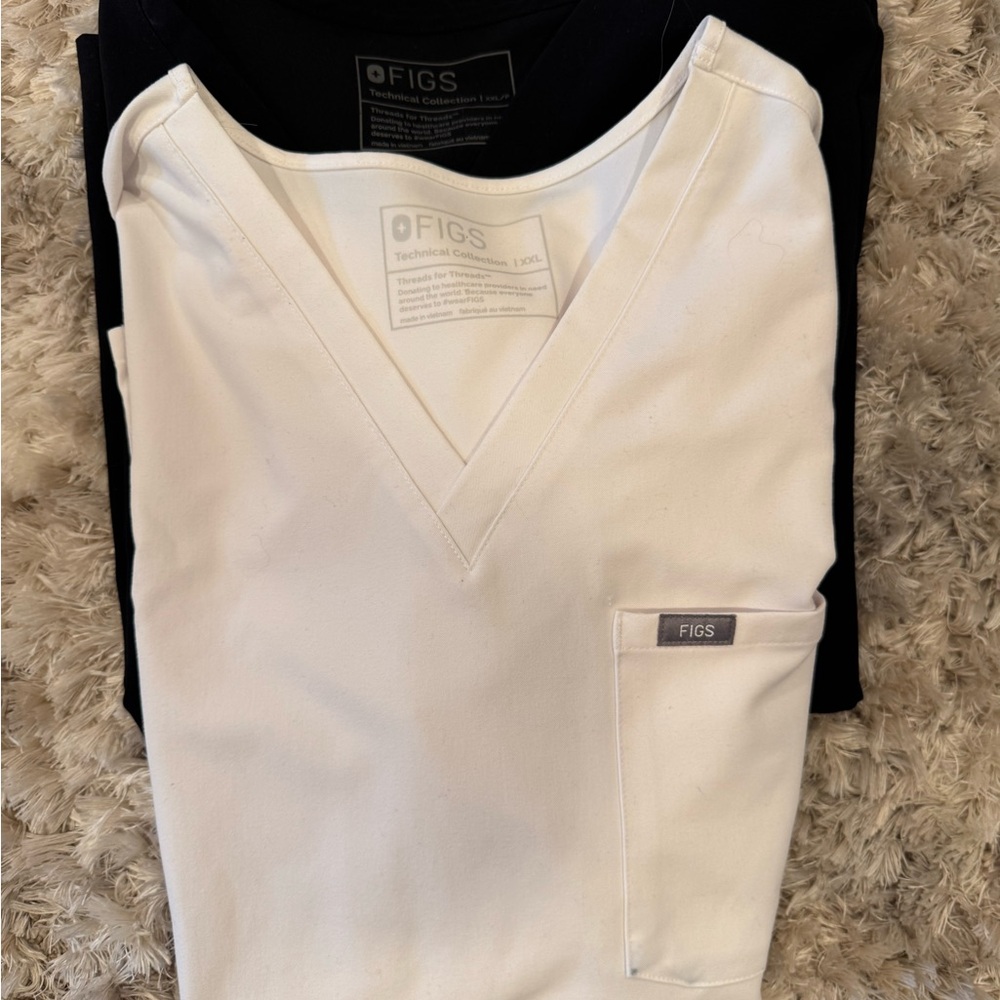 Figs Women's Tops - White and Black